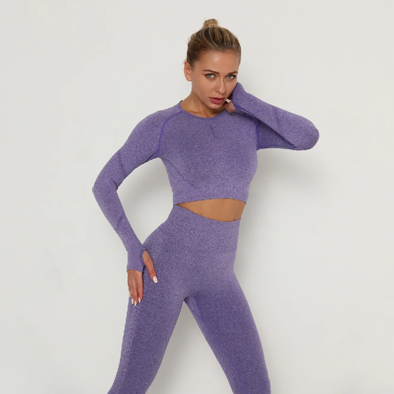 Women Two Piece Set Seamless Set Fitness Sports Suit Gym Clothes Long Sleeve Shirts High Waist Leggings Workout Pants Tracksuit
Women Two Piece Set Seamless Set Fitness Sports Suit Gym Clothes Long Sleeve Shirts High Waist Leggings Workout Pants Tracksuit