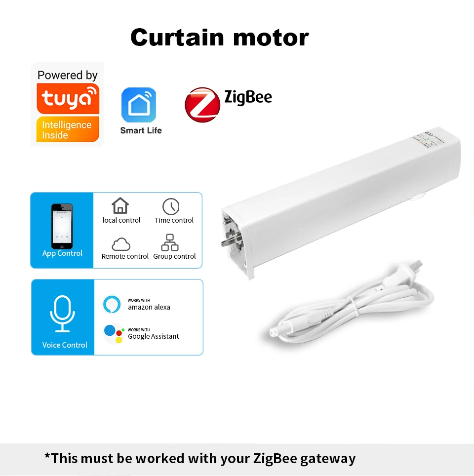 

Electric Smart Curtain WiFi/Zigbee Bluetooth-compatibleVoice Remote Control Fully Automatic Smart Motor Opening and Closing Mute