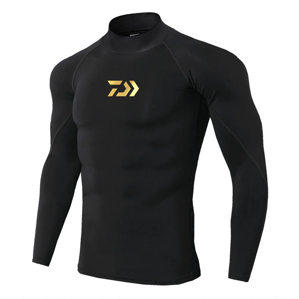 Новая мужская Спортивная футболка DAIWA с длинным рукавом облегающая Топ для бега