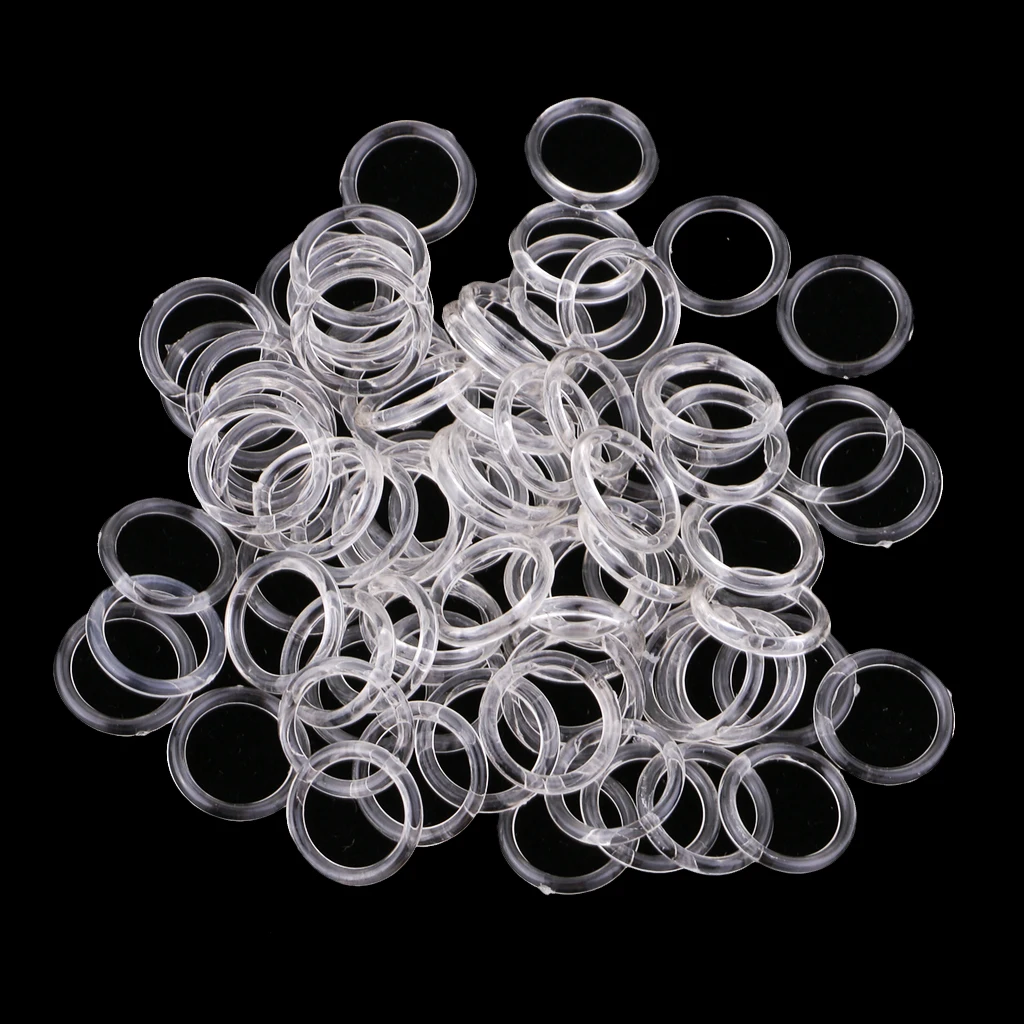 100 X Clear Nylon Bra Strap Adjuster Slider O Ring Lingerie DIY Sewing Craft