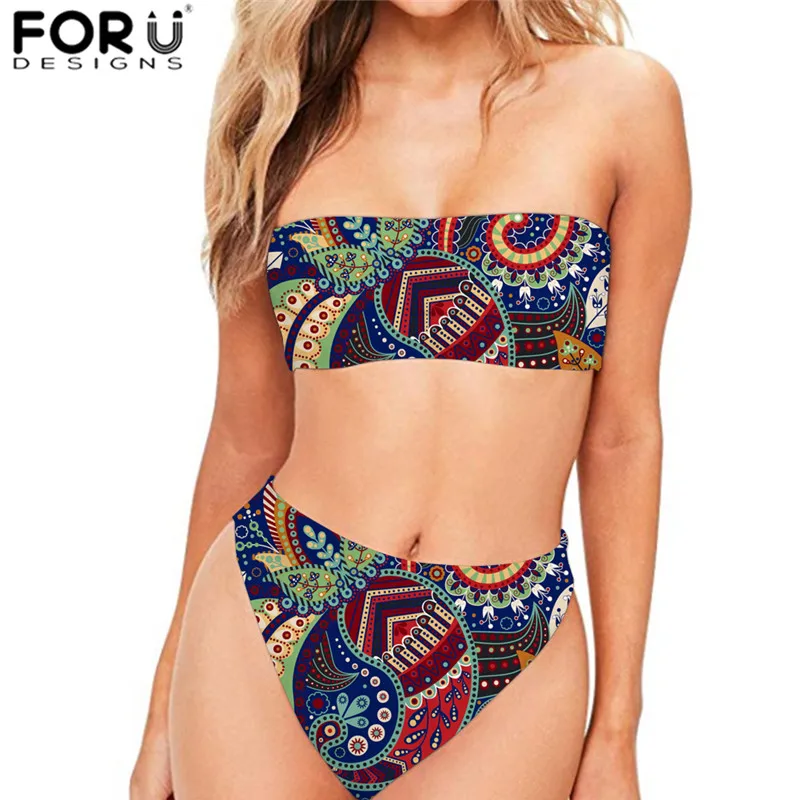 FORUDESIGNS Bikinis for Women 2pcs Swimsuits Art Bohemian Pattern 3D Print Summer Push Up Fitness Bathing Suits Beach Clothing
FORUDESIGNS Bikinis for Women 2pcs Swimsuits Art Bohemian Pattern 3D Print Summer Push Up Fitness Bathing Suits Beach Clothing