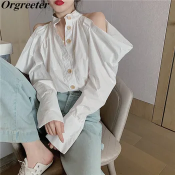 Chic Design Halter Off shoulder Long Sleeve White Shirt &Blouse Spring Fall New Single-breasted Loose Long Blouse Tops
Chic Design Halter Off shoulder Long Sleeve White Shirt &Blouse Spring Fall New Single-breasted Loose Long Blouse Tops
