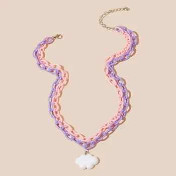 New Harajuku Macarons Clouds Pendant Necklace Cute Candy Color Acrylic two layers Choker for Women Girl Cool Party Jewelry Gift 
New Harajuku Macarons Clouds Pendant Necklace Cute Candy Color Acrylic two layers Choker for Women Girl Cool Party Jewelry Gift