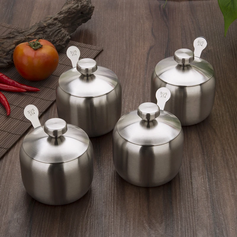 Stainless Steel Seasoning Flavor Can Sugar Box Kitchen Tool Salt Pepper Pot BBQ Condiment Cruet Storage Spice Jar Bottle Spoon
Stainless Steel Seasoning Flavor Can Sugar Box Kitchen Tool Salt Pepper Pot BBQ Condiment Cruet Storage Spice Jar Bottle Spoon