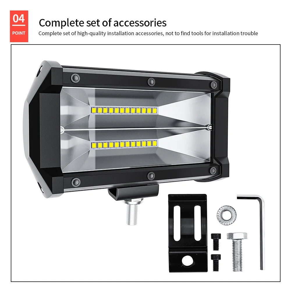 1PC Car Off-Road Motorcycle 24LED Work Light 5 Inch Headlight 72W Double Row 12V-24V 7200LM Aluminum LED Auto Lights
1PC Car Off-Road Motorcycle 24LED Work Light 5 Inch Headlight 72W Double Row 12V-24V 7200LM Aluminum LED Auto Lights