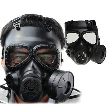 Tactical Plastic Mask Resin Full Face Gas Masks With Fan CS Airsoft Mask Black Color 
Tactical Plastic Mask Resin Full Face Gas Masks With Fan CS Airsoft Mask Black Color