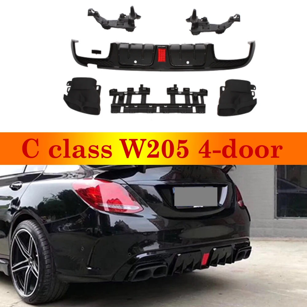 Rear Bumper Diffuser Lip Spoiler with Exhaust Tips for Mercedes for Benz C-Class W205 4-door C200 C250 C300 C350 C400 C63 14-19
Rear Bumper Diffuser Lip Spoiler with Exhaust Tips for Mercedes for Benz C-Class W205 4-door C200 C250 C300 C350 C400 C63 14-19