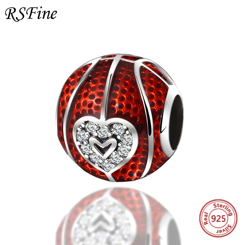 Basketball Bead 925 Sterling Silver Heart Red Round Charm DIY Bracelet pandora Original Pendant For Women Fine Jewelry
Basketball Bead 925 Sterling Silver Heart Red Round Charm DIY Bracelet pandora Original Pendant For Women Fine Jewelry