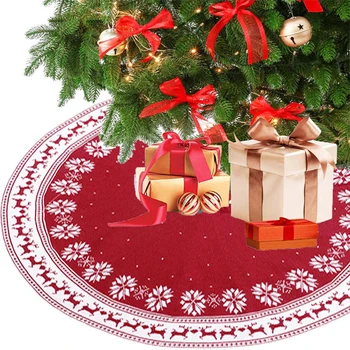 Christmas Tree Skirt Elk Print Ornament Red Brushed Snow Tree Skirt Tree Bottom Decorative Apron New Year Knitting Decor
Christmas Tree Skirt Elk Print Ornament Red Brushed Snow Tree Skirt Tree Bottom Decorative Apron New Year Knitting Decor