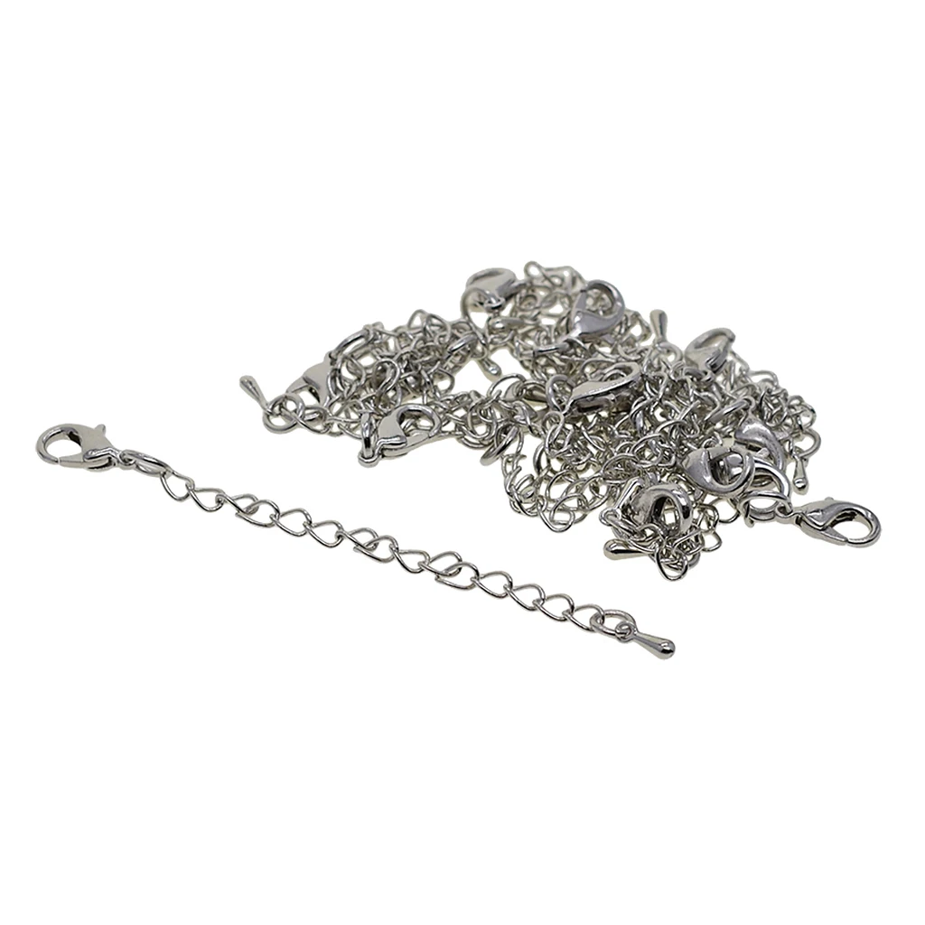 20Pcs Silver Necklace Chain Extender Extension With Lobster Clasp Findings 20Pcs Silver Necklace Chain Extender Extension With Lobster Clasp Findings