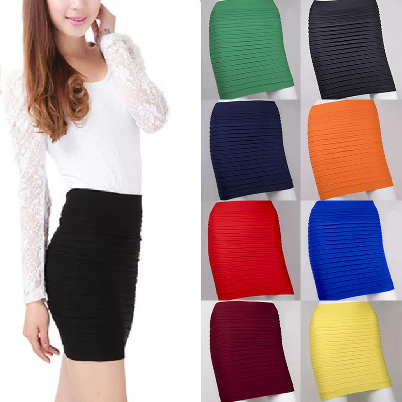 Pleated Women Package Hip Skirt Polyester Fiber Solid Color High Waist Elastic Pencil Skirt Free Size Daily Wear Bodycon
Pleated Women Package Hip Skirt Polyester Fiber Solid Color High Waist Elastic Pencil Skirt Free Size Daily Wear Bodycon