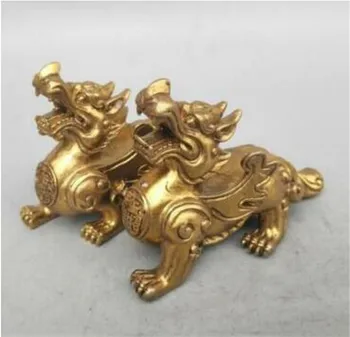 COPPER STATUE A Pair Exquisite Chinese Carving Pure Brass Mythical Animals God Beast Animal Statue
COPPER STATUE A Pair Exquisite Chinese Carving Pure Brass Mythical Animals God Beast Animal Statue