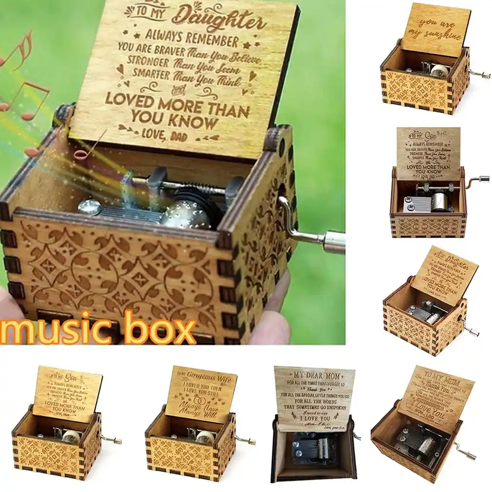 wooden music box creative birthday gifts crafts ornaments