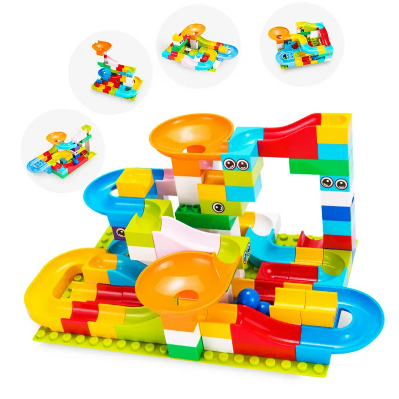 52-208pcs Marble Race Run Maze Balls Track Building Blocks Plastic Funnel Slide Big Size DIY Blocks Brick Game Set for Children
52-208pcs Marble Race Run Maze Balls Track Building Blocks Plastic Funnel Slide Big Size DIY Blocks Brick Game Set for Children