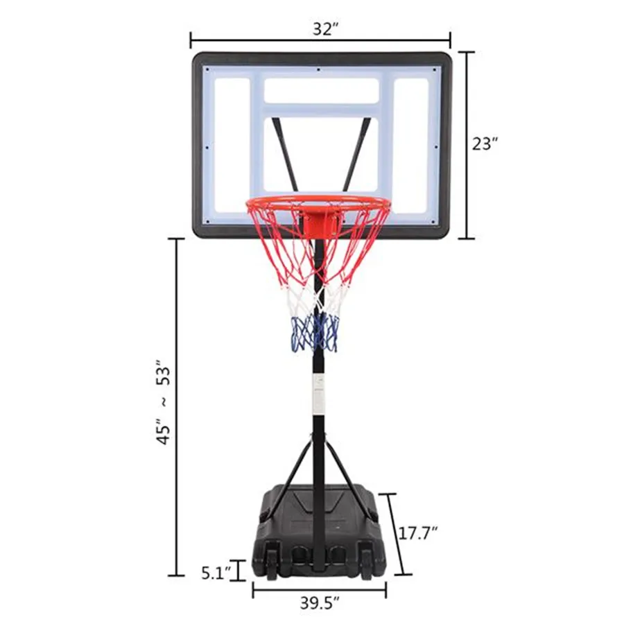 US Portable Movable Swimming Pool Indoor Basketball Stand (Basket Adjustment Height 1.15m-1.35m) Maximum Applicable For 7 # Ball
US Portable Movable Swimming Pool Indoor Basketball Stand (Basket Adjustment Height 1.15m-1.35m) Maximum Applicable For 7 # Ball
