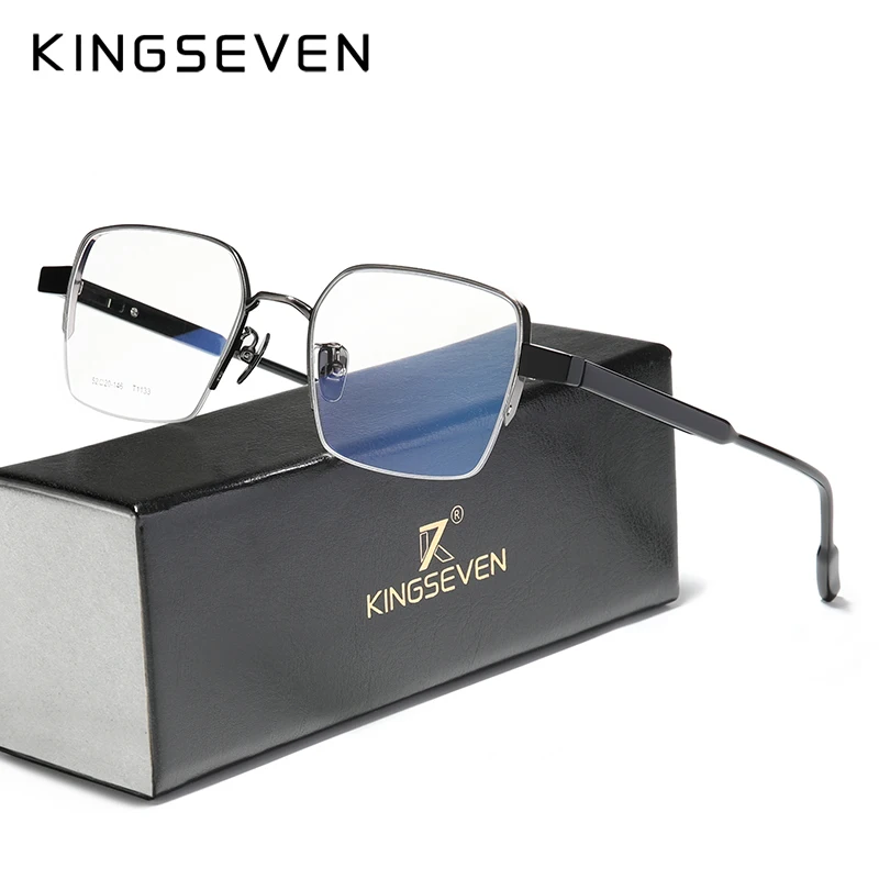 KINGSEVEN Pure Titanium+Acetate Optical Glasses Half Frame Men 2020 Square Myopia Prescription Eyeglasses Male Metal Eyewear
KINGSEVEN Pure Titanium+Acetate Optical Glasses Half Frame Men 2020 Square Myopia Prescription Eyeglasses Male Metal Eyewear