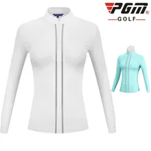 Pgm blusa de golfe das mulheres camisa de roupas de golfe senhoras topos manga longa camiseta gola fina ajuste casual camisa de golfe frete grátis(China)