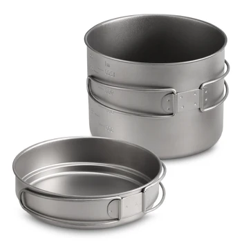 1100ML / 1600ML Titanium Pot Pan Set Super Lightweight Camping Cookware Set Portable Cooking Tool with Folding Handle
1100ML / 1600ML Titanium Pot Pan Set Super Lightweight Camping Cookware Set Portable Cooking Tool with Folding Handle