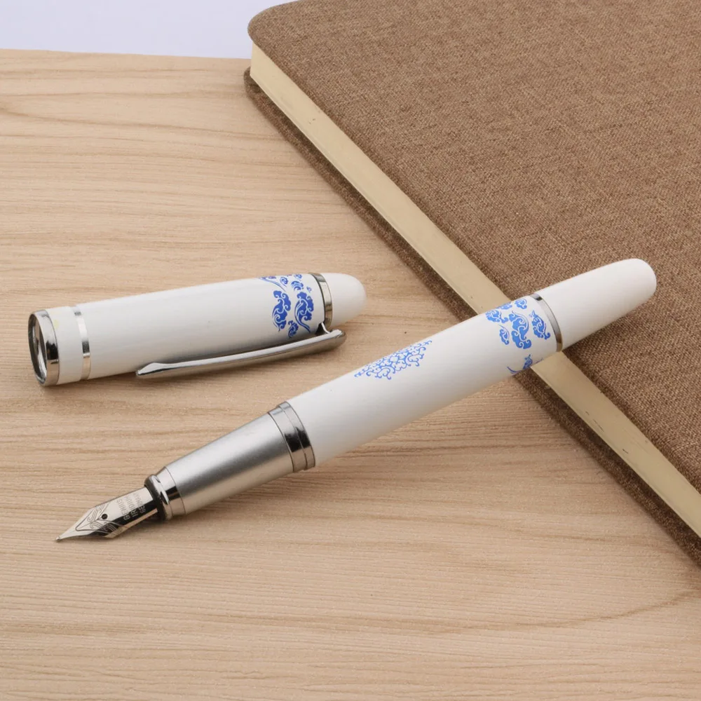 Перьевая ручка с бело синим фарфоровым узором облаками|fountain pen|nib fountain penpen pen |