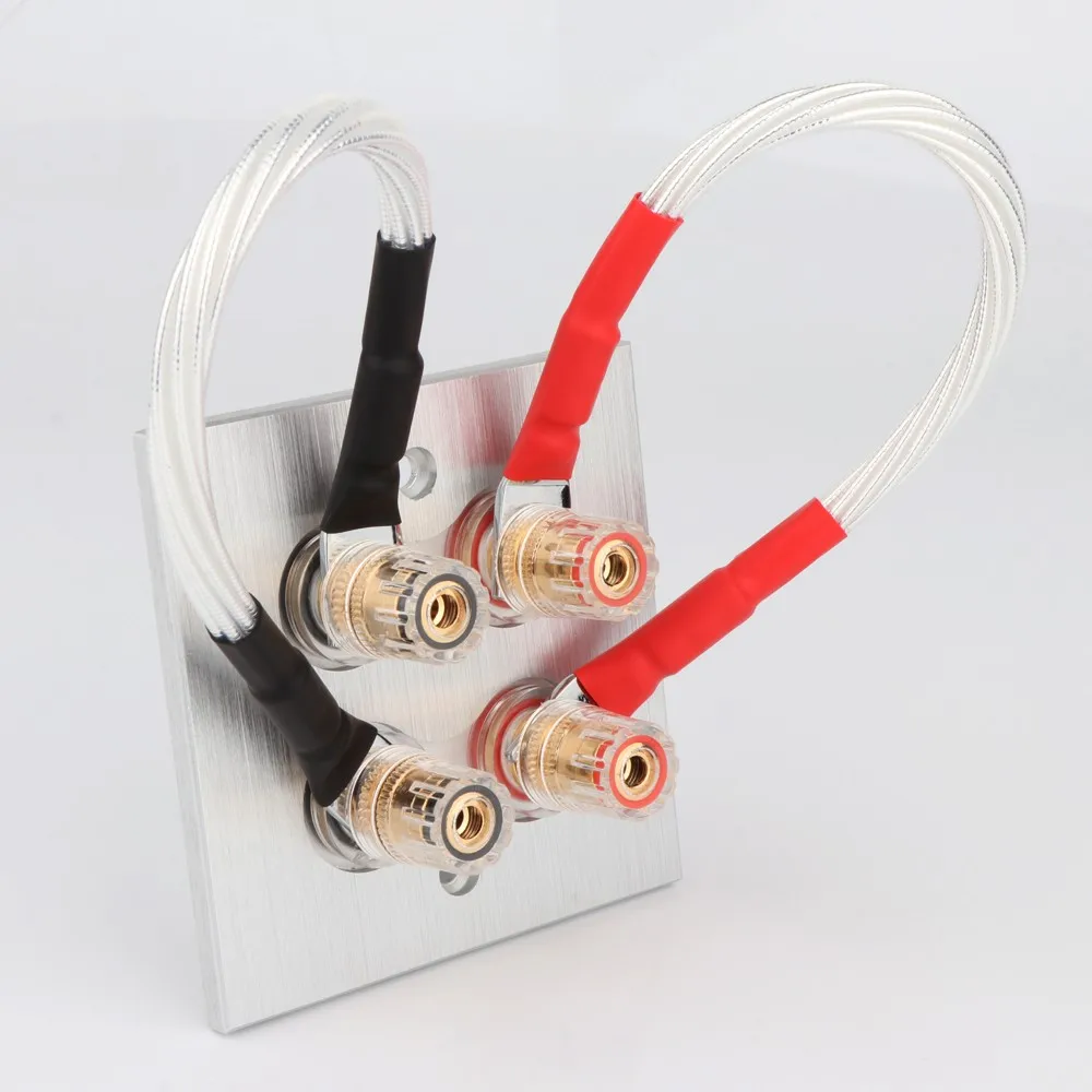 

Preffair 4pcs Odin JUMPER LINKS 20cm HIFI Jumper audio Cable OFC Speaker Cable Pure Copper Spade Plugs to Spades