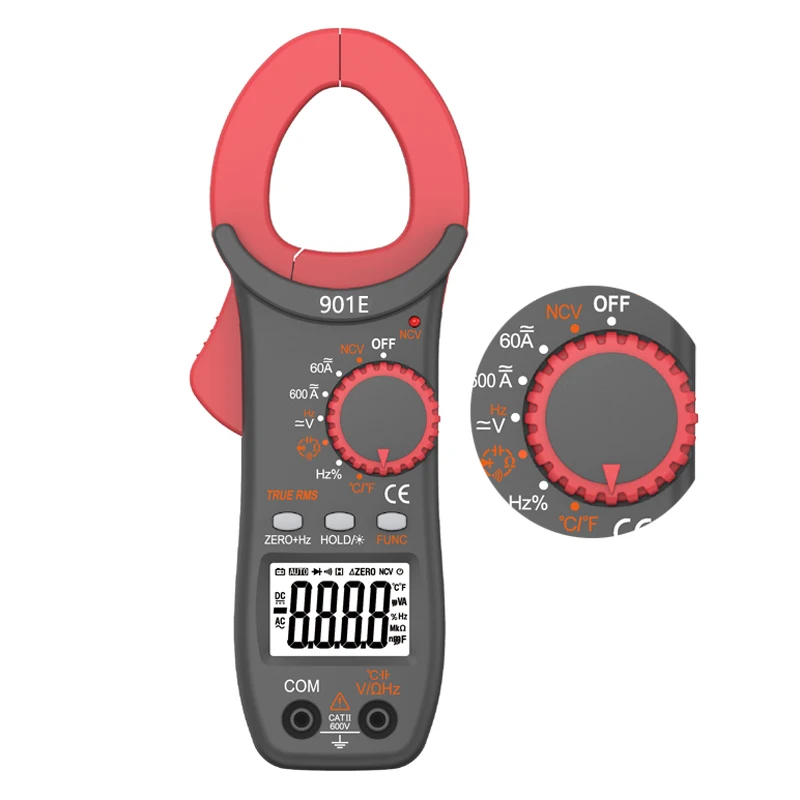 RM901E ACDC 600A Digital Clamp Meter 6000 counts NCV True RMS Voltage Frequency Resistance Capacitance Diode
RM901E ACDC 600A Digital Clamp Meter 6000 counts NCV True RMS Voltage Frequency Resistance Capacitance Diode
