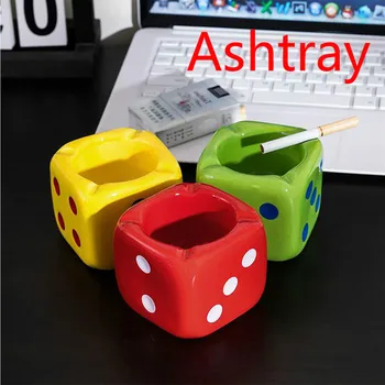 1PC Creative Ceramic Ashtray Unique Dice Shaped Cigarette Ashtray Adorable Ash Tray Desktop Adornment For Home Office Decor 
1PC Creative Ceramic Ashtray Unique Dice Shaped Cigarette Ashtray Adorable Ash Tray Desktop Adornment For Home Office Decor