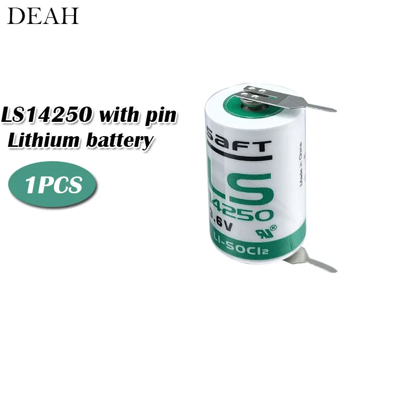 

1pcs/lot New Original SAFT LS 14250 LS14250 14250 3.6V 1/2 AA 1/2AA primary battery LS14250 PLC Lithium Battery With Pins