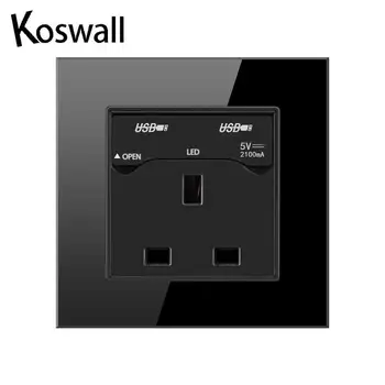 Crystal Glass Panel 13A UK Standard Socket With Dual USB Charge Port LED Indicator With Dust-proof Lid
Crystal Glass Panel 13A UK Standard Socket With Dual USB Charge Port LED Indicator With Dust-proof Lid