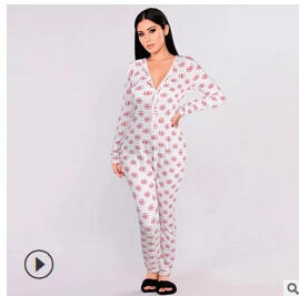 Women’s Sexy Bodycon Romper, Trendy Print Long Sleeve Button Front Deep V Neck One Piece Jumpsuit Pajamas
Women’s Sexy Bodycon Romper, Trendy Print Long Sleeve Button Front Deep V Neck One Piece Jumpsuit Pajamas