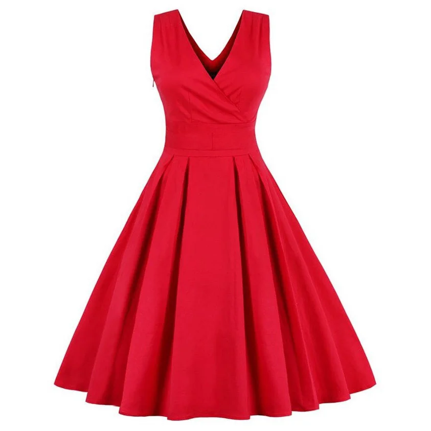 Women Elegant Red Dresses Big Size Plain Sleeveless A Line 2020 Summer Knotted Fashion Dress Daily Wear Fashion Dress Hot Sales 
Women Elegant Red Dresses Big Size Plain Sleeveless A Line 2020 Summer Knotted Fashion Dress Daily Wear Fashion Dress Hot Sales