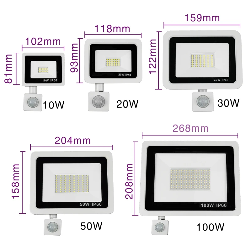 Светодиодный прожектор с инфракрасным датчиком движения 220 В 10/20/30/50/100