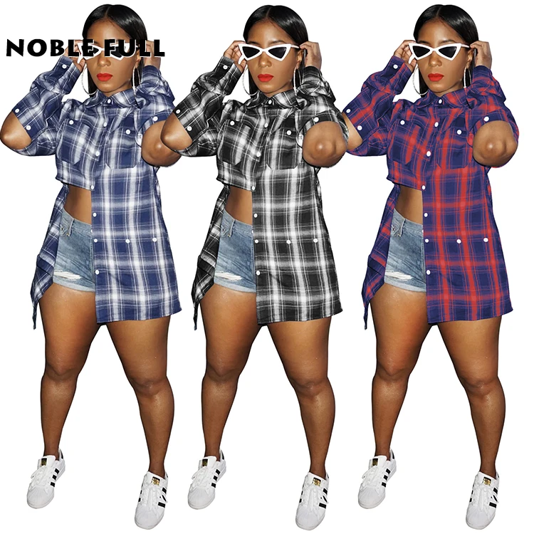 NOBLE FULL Multi Button Cutout Long Sleeve Oversized Plaid Plus Size Shirts Fashion Casual Women Blouses Cardigan
NOBLE FULL Multi Button Cutout Long Sleeve Oversized Plaid Plus Size Shirts Fashion Casual Women Blouses Cardigan