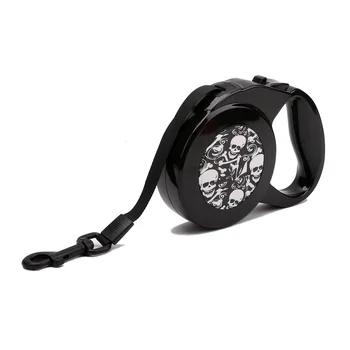Skeleton printing Retractable Dog Leash Automatic Extending Walking Lead telescopic Traction rope For Small Medium Large Dogs
