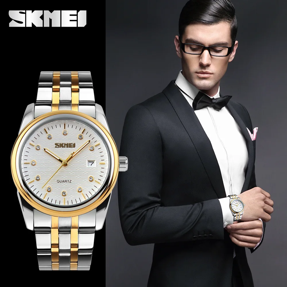 Skmei Fashion Waterproof Watch Men Steel Belt Quartz Watch Diamond Set Trend Calendar Watch
Skmei Fashion Waterproof Watch Men Steel Belt Quartz Watch Diamond Set Trend Calendar Watch