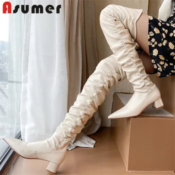 Asumer hot sale over the knee boots women pointed toe pleated sexy square heel autumn winter party prom Night Club Shoes woman
Asumer hot sale over the knee boots women pointed toe pleated sexy square heel autumn winter party prom Night Club Shoes woman