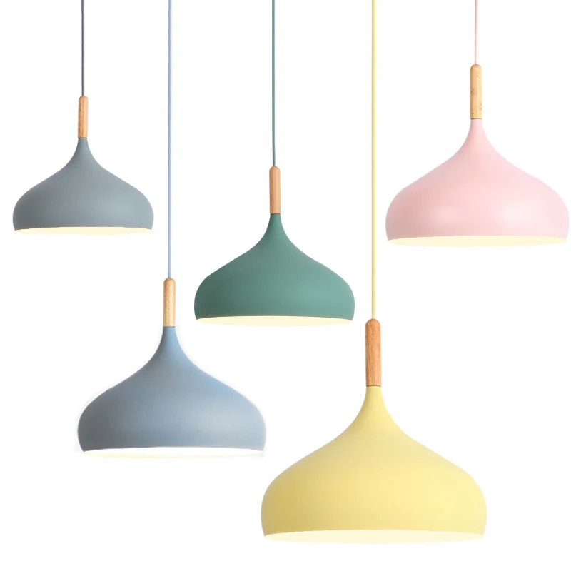 Modern Simple Restaurant Wood Pendant Lights Kitchen LED Colorful Macarons Aluminum Suspension luminaire Hanging Lightings 
Modern Simple Restaurant Wood Pendant Lights Kitchen LED Colorful Macarons Aluminum Suspension luminaire Hanging Lightings