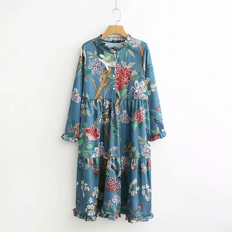 Summer New Style Flower Printed Frilled Small Stand Collar Button Chiffon Camisole One Piece Long Skirts Two-Piece Women's
Summer New Style Flower Printed Frilled Small Stand Collar Button Chiffon Camisole One Piece Long Skirts Two-Piece Women's