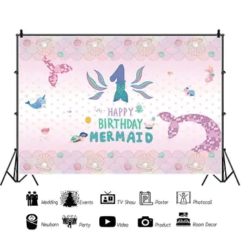 Yeele Mermaid Happy Birthday Party Poster Backgrounds Whale Pearl Shell Photography Customized Backdrops For Photo Baby Studio
Yeele Mermaid Happy Birthday Party Poster Backgrounds Whale Pearl Shell Photography Customized Backdrops For Photo Baby Studio