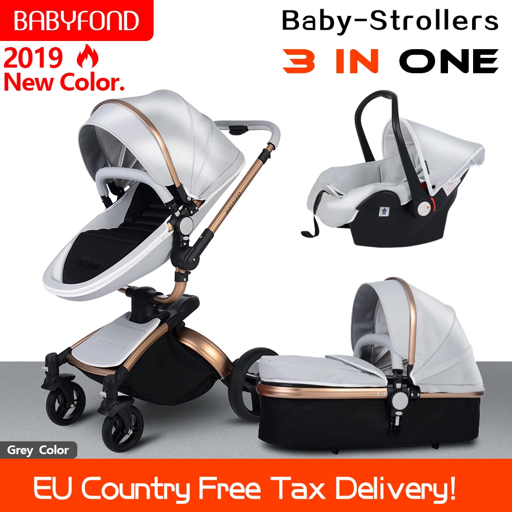 High quality PU 3in1 stroller can sit reclining two-way lightweight folding stroller stroller newborn high landscape cart
High quality PU 3in1 stroller can sit reclining two-way lightweight folding stroller stroller newborn high landscape cart