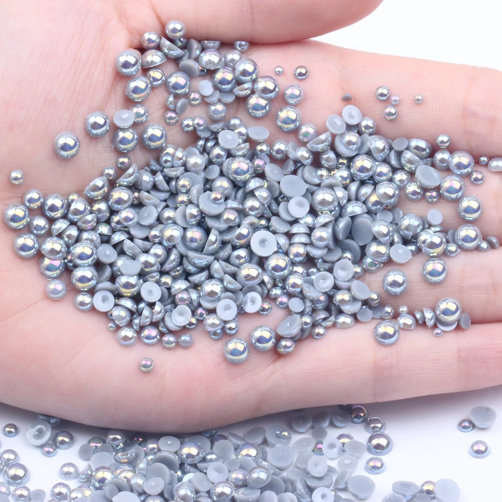 Half Round Craft ABS Pearls Imitation 1.5-12mm Dark Gray AB Colors Scrapbook Beads For Nail Art Backpack Decoration Design
Half Round Craft ABS Pearls Imitation 1.5-12mm Dark Gray AB Colors Scrapbook Beads For Nail Art Backpack Decoration Design