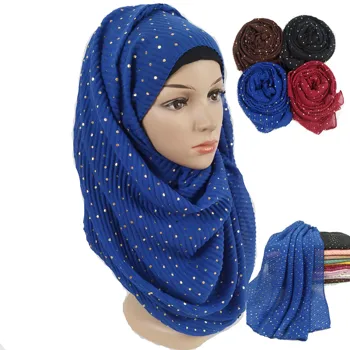

S23 10pcs Crinkle Plain Wrinkle Wrap Bubble Cotton Viscose Long Shawl Scarf Women Crinkled Hijab Shawl Muslim Head Hijab Scarf