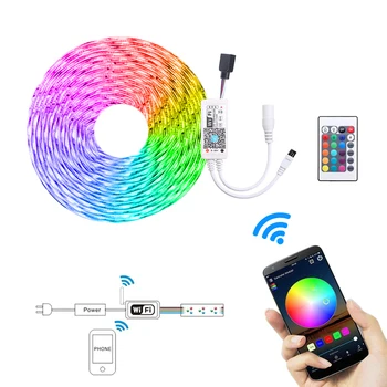 5M Smart Light Strips WIFI Control Color Changing LED 5050 RGB Compatible with Amazon Alexa Sync to Music Nonwaterproof
5M Smart Light Strips WIFI Control Color Changing LED 5050 RGB Compatible with Amazon Alexa Sync to Music Nonwaterproof