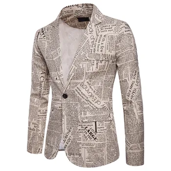 Europe And America Men'S Wear Autumn And Winter Newspaper Full Body Style Design One-Button Men's Fold-down Collar Suit
Europe And America Men'S Wear Autumn And Winter Newspaper Full Body Style Design One-Button Men's Fold-down Collar Suit