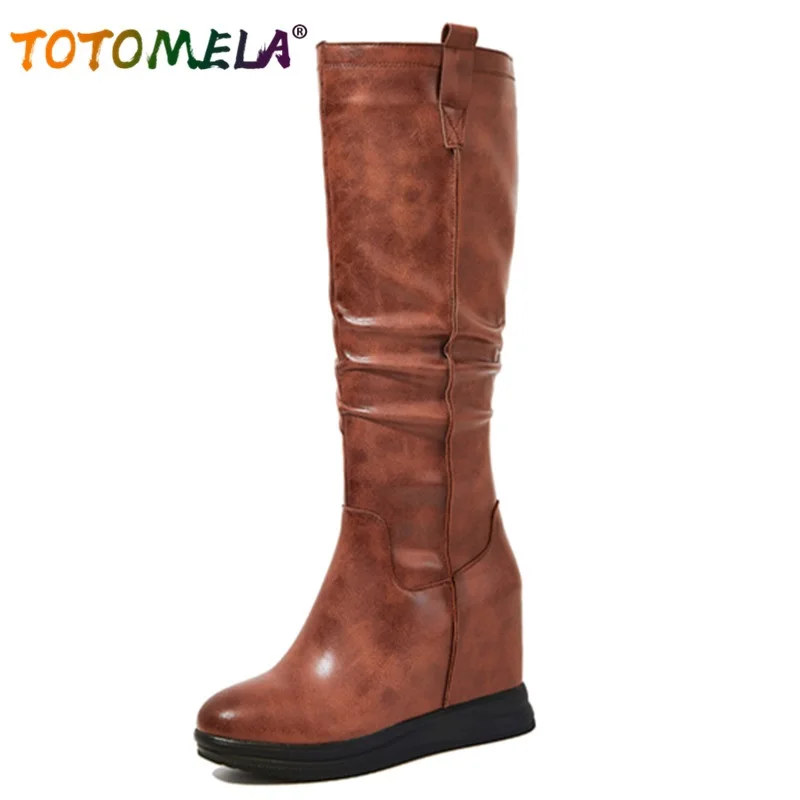 TOTOMELA New Arrive Women Winter Boots Fashion Zipper Genuine Leather Boots Hot Sale With Fur Modern Hand Made Knee High Boots
TOTOMELA New Arrive Women Winter Boots Fashion Zipper Genuine Leather Boots Hot Sale With Fur Modern Hand Made Knee High Boots