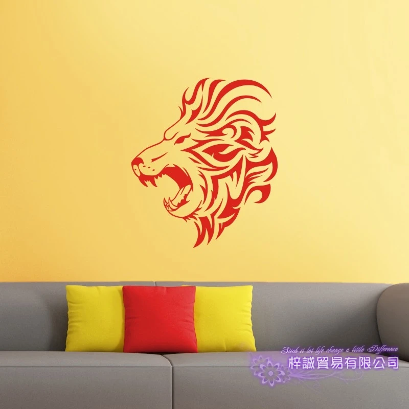 DCTAL Lion Wall Sticker Leon Decal Posters Vinyl Wall Art Decals Pegatina Decal Decor Mural Wild Animal Sticker