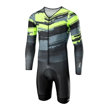 Escolha Inteligente para Ciclistas: Trajes de Ciclismo Santic para Verão 7 VELOTEC Professional Team Cycling Aero One-Piece Suit Long Sleeve Bicycle Skinsuit Men's Jumpsuit Maillot Ciclismo Hombre Kits