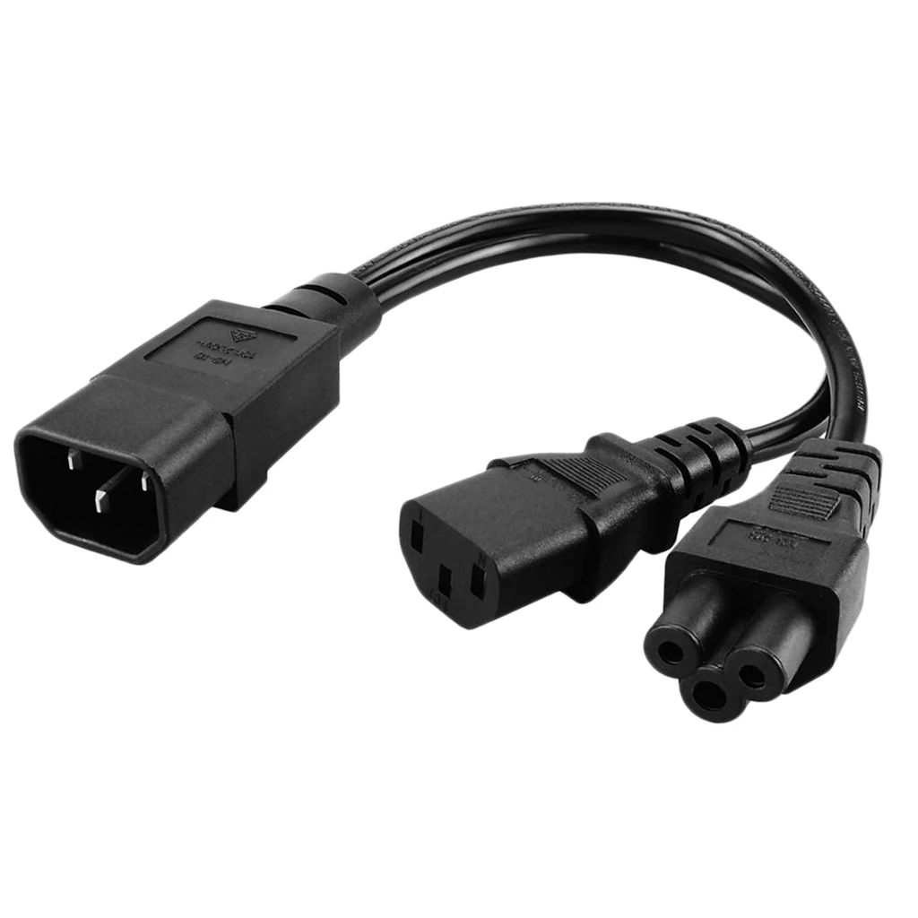 IEC320-C14 To C13 + C5 Socket Splitter Power Cord Cable AC Cabinet Server UPS 1 To 2 IEC320-C14 To C13 + C5 Socket Splitter Power Cord Cable AC Cabinet Server UPS 1 To 2