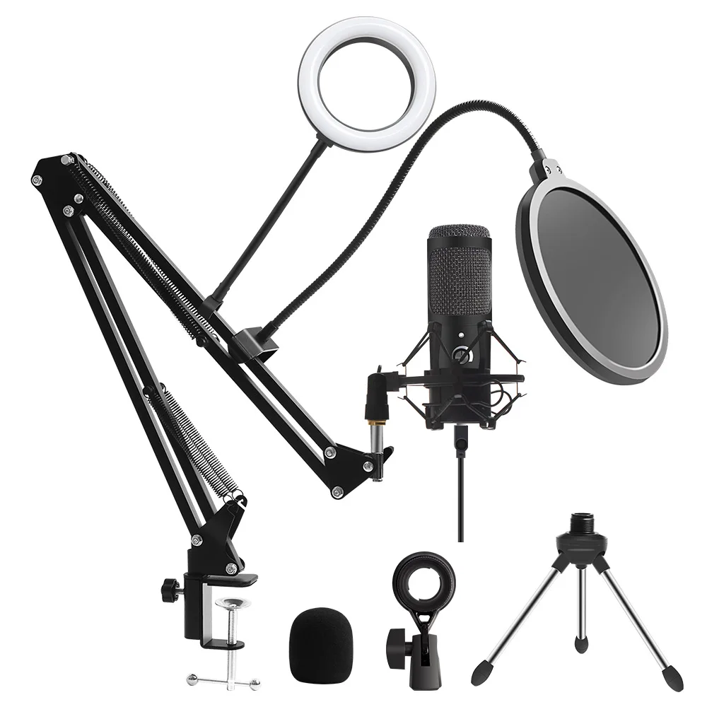 Metal USB Condenser Studio Microphone Kit Professional Podcast Condenser Microphone For PC Computer Youtube Live Recording
Metal USB Condenser Studio Microphone Kit Professional Podcast Condenser Microphone For PC Computer Youtube Live Recording