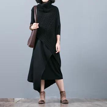 Women's Autumn Winter 2020 New Long Woolen Dress Two-piece Set Woolen Dress Two-piece Set Pathchwork Turtleneck Retro Plus Size
Women's Autumn Winter 2020 New Long Woolen Dress Two-piece Set Woolen Dress Two-piece Set Pathchwork Turtleneck Retro Plus Size