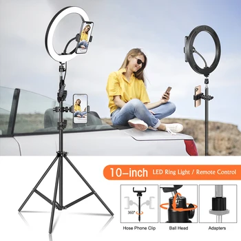 10" LED Ring Light Photographic Selfie Ring Light with Tripod For Smart Phone Youtube Makeup Video Studio Tripod Ring Lamp
10" LED Ring Light Photographic Selfie Ring Light with Tripod For Smart Phone Youtube Makeup Video Studio Tripod Ring Lamp